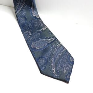 Leatherback‎ Satin Wembley Blue Paisley Silk Tie Classic 3"